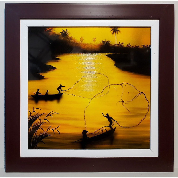 TRANH VẼ SƠN MÀI CAO CẤP - PHONG CẢNH CHIỀU HOÀNG HÔN