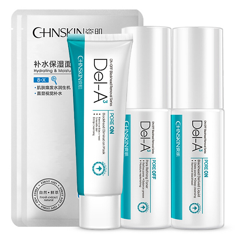 Bộ 4 Sản Phẩm Hỗ Trợ Trị Mụn Đầu Đen Và Se Lỗ Chân Lông Porcelain Muscle (CHNSKIN)