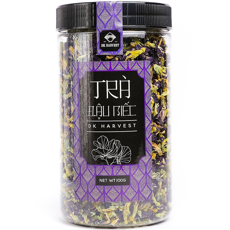 Trà Hoa Đậu Biếc Sấy Khô Nguyên Bông DK Harvest - 100g - được coi là thần dược rất tốt để ngăn ngừa vết nhăn và các dấu hiệu lão hóa da của tuổi tác.