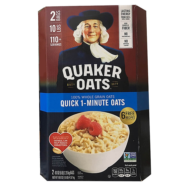 Yến Mạch Quaker Oats 1 Minute dạng hạt cán vỡ 4.52kg