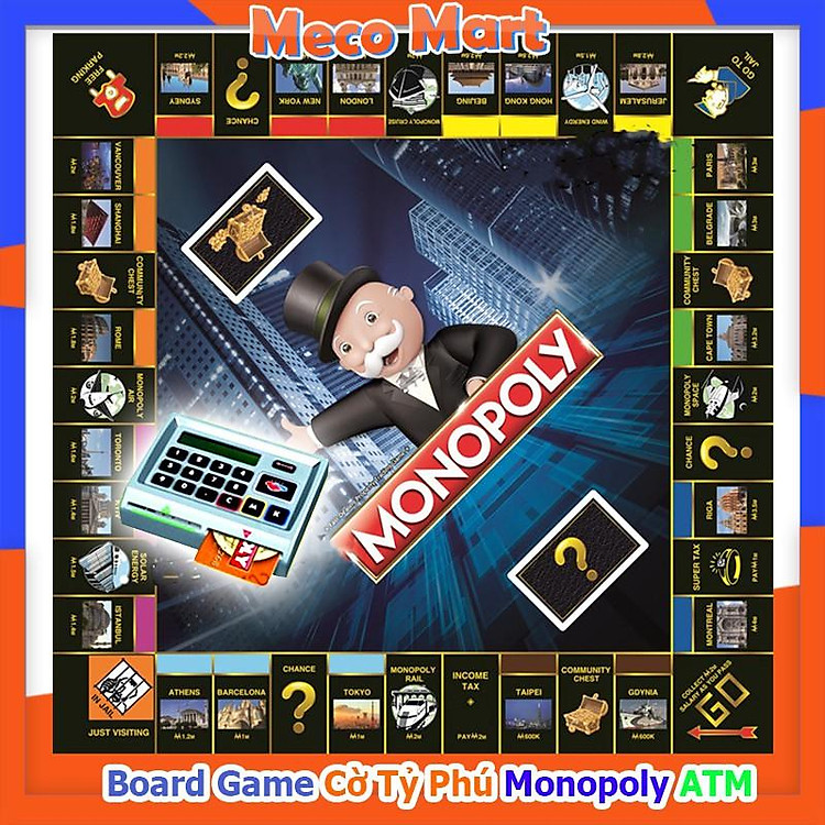 Cờ Tỷ Phú MONOPOLY Có Máy Quẹt thẻ ATM Ultimate Banking, Board Game Cờ Tỷ Phú 4.0 Ngân Hàng Điện Tử, Đồ Chơi MecoMart