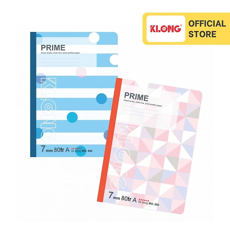 Vở Kẻ Ngang May Dán Gáy Prime KLONG B5 (80 trang)