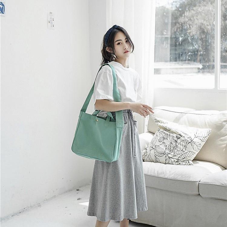 Túi tote nữ trơn - xanh ngọc