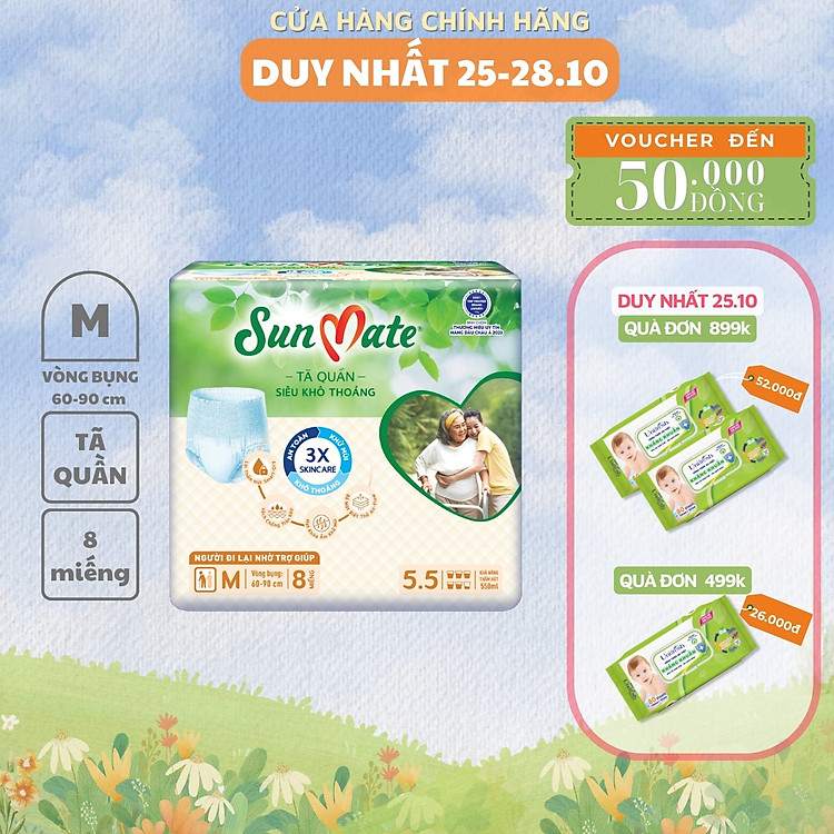 Tã quần người lớn SunMate size M8 Chính hãng Ưu đãi