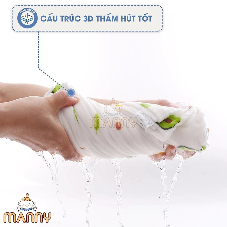 Khăn xô nhăn MANNY cotton mềm mại Chính hãng Ưu đãi - Hình ảnh 2
