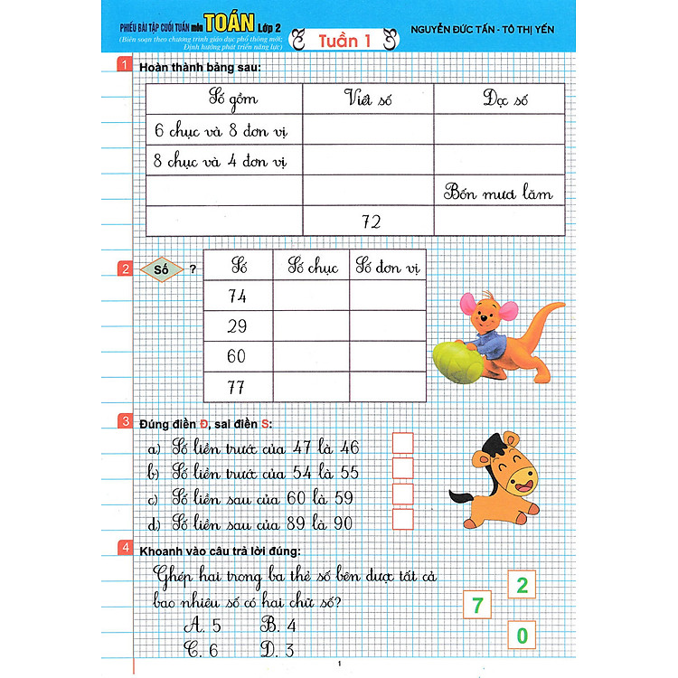 Phiếu Bài Tập Cuối Tuần Môn Toán Lớp 2