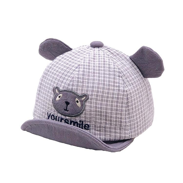 Mũ lưỡi trai gấu cho bé trai và bé gái màu Ghi