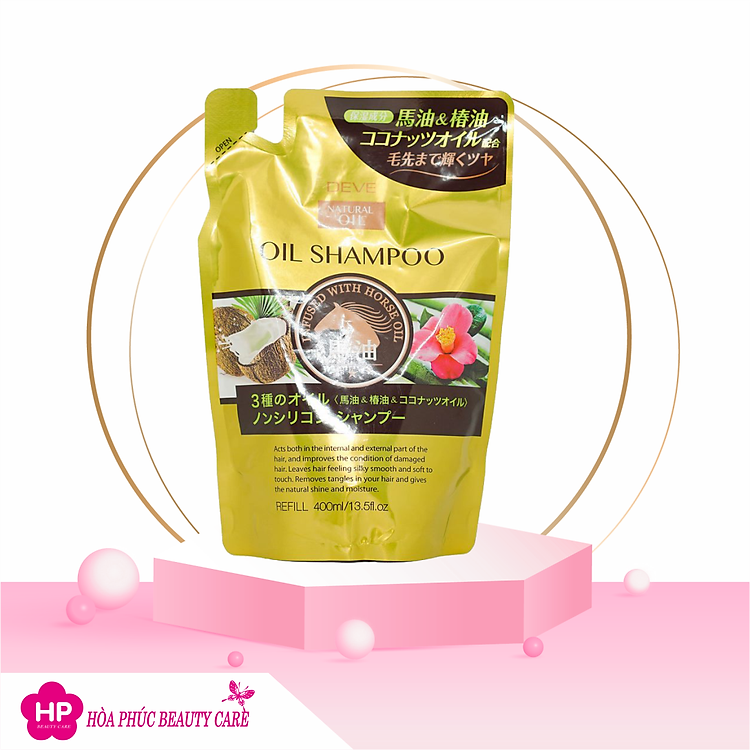 Túi Refill Dầu Gội Đầu Nuôi Dưỡng Tóc Chắc Khỏe Chiết Xuất Tinh Dầu Ngựa Deve Natural Oil Shampoo (400 mL)
