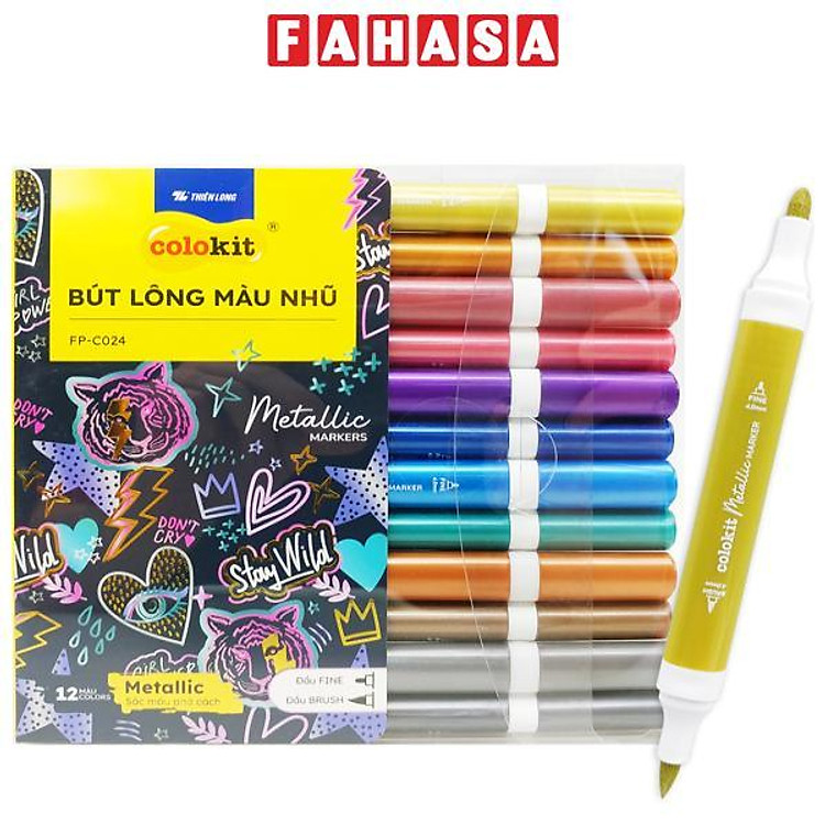 Bút Lông Màu Nhũ Colokit FP-C024 (12 chiếc)