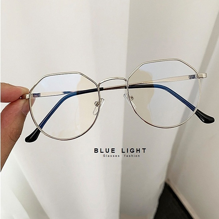 Kính Giả Cận, Gọng Kính Cận Nam Nữ Mắt Vuông Tròn Gọng Bạc Không Độ Hàn Quốc - BLUE LIGHT SHOP
