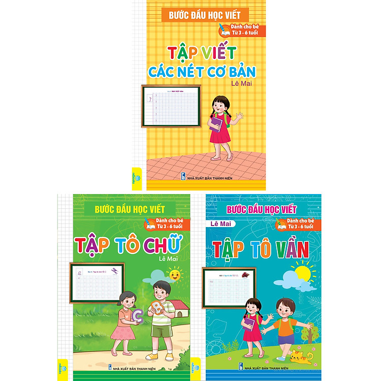 Sách - Combo 3 Quyển Bước đầu học viết ( Lê Mai ) - Ndbooks