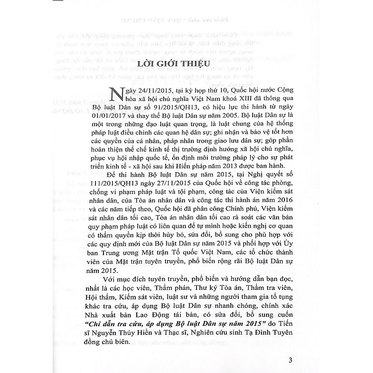 Chỉ dẫn tra cứu áp dụng Bộ luật Dân sự năm 2015 (Tái bản lần thứ nhất có sửa đổi bổ sung) - Ảnh 2