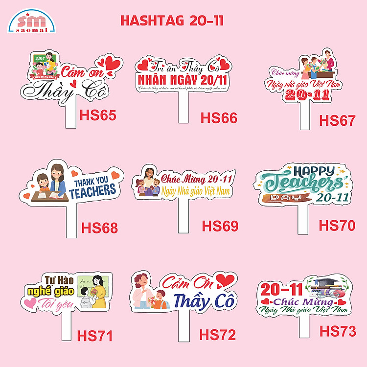 Mua Hashtag cầm tay 20/11 HS65 tại ENTER OFFICE