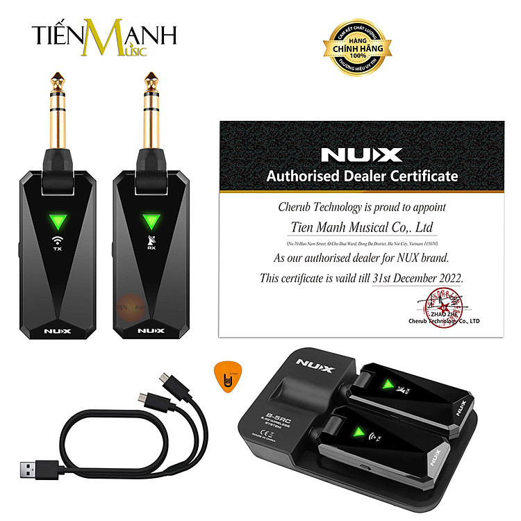 Bộ Thu Phát Tín Hiệu Không Dây Nux B-5RC 2.4GHz Wireless System - Dùng Cho Đàn Guitar và Nhạc Cụ B5RC Pin sạc B5 RC Hàng Chính Hãng - Kèm Móng Gẩy...