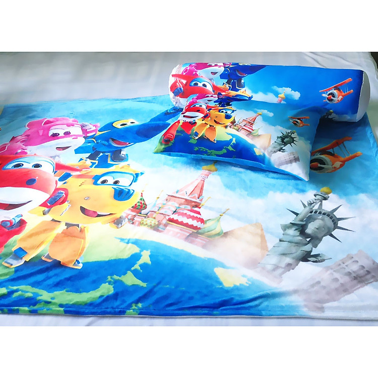 Bộ chăn gối hình Đội bay siêu đẳng cho bé 3-5 tuổi
