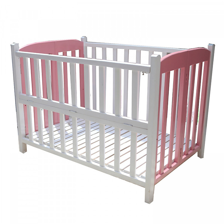 Cũi cho bé - Sơn Trắng Hồng - Kích thước 85x130