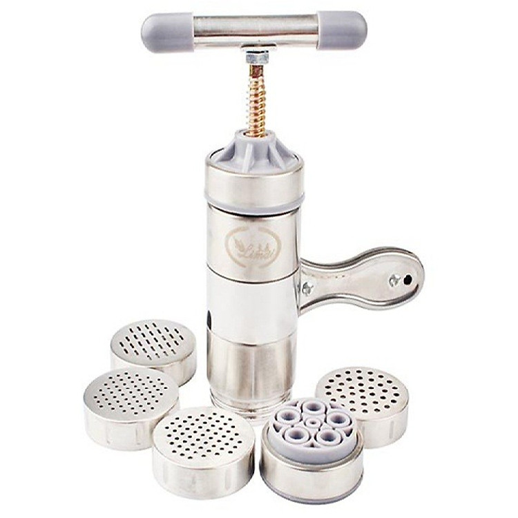 Máy Làm Bún Tươi, Mỳ Sợi 5 Đầu Cắt Inox (Bạc)