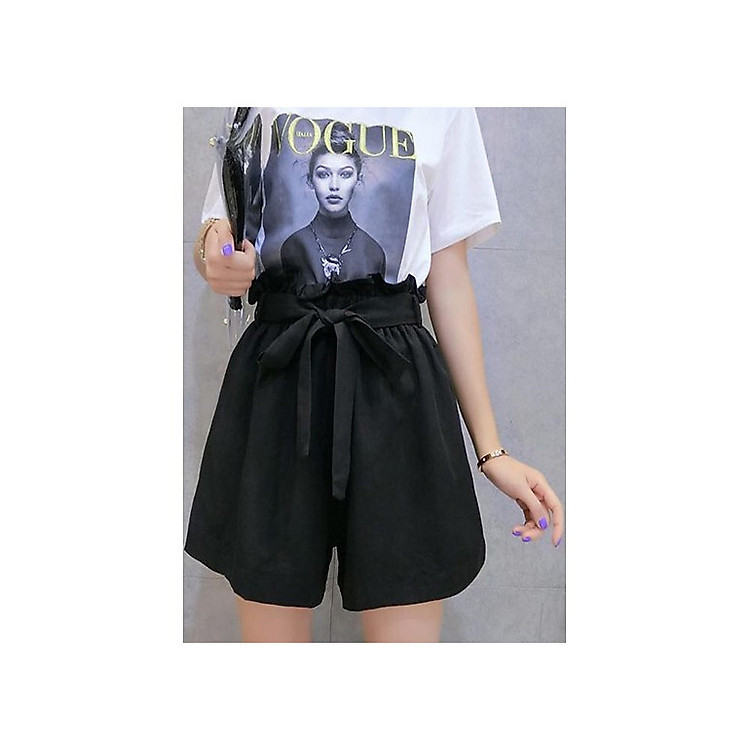 Quần Short Nữ Ống Rộng Thắt Nơ