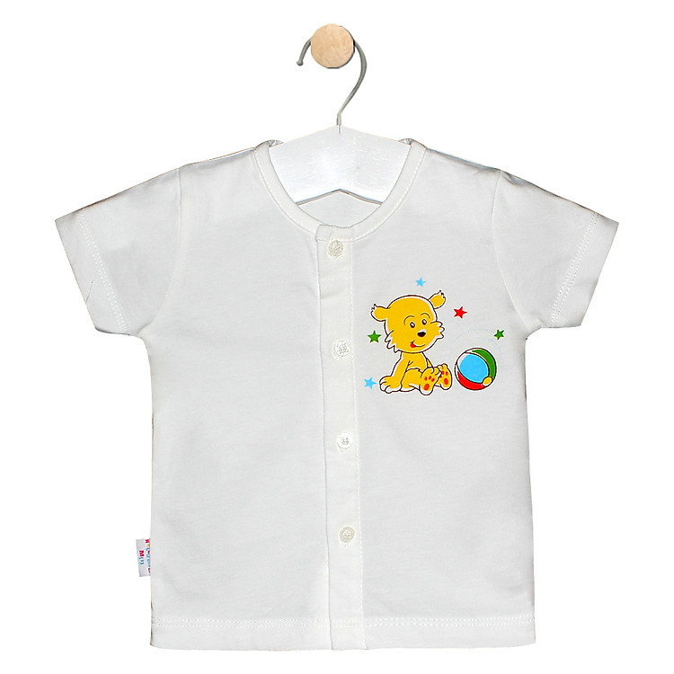 Áo cài giữa trắng tay ngắn AL0002 (hình in ngẫu nhiên) - HELLO BB