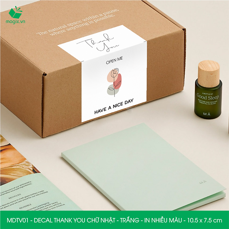 Decal Thank You hình chữ nhật (1000 chiếc) - Ảnh 5