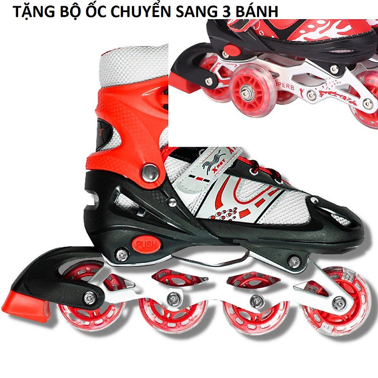 Giày trượt patin đỏ L + quà tặng Chính hãng Ưu đãi - Hình ảnh 3