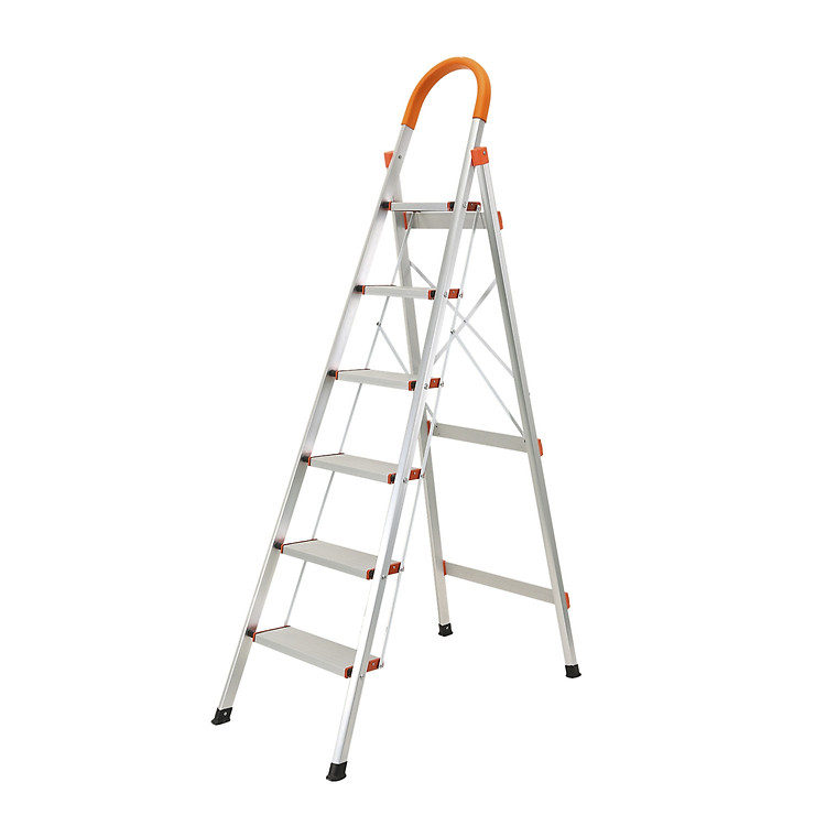 Thang nhôm ghế 6 bậc gọn, nhẹ 2m