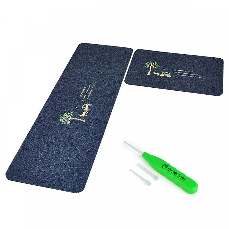 Bộ 2 thảm đế cao su chống trượt 120x40 và 60x40( màu ngẫu nhiên) Tặng kèm bộ lấy ráy tai có đèn led