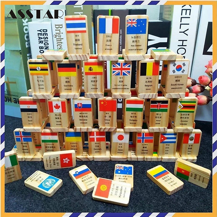 Mua Bộ Domino Cờ 100 Quốc Gia Gỗ Chính hãng Giá tốt