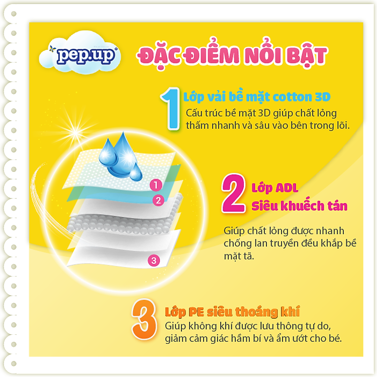 Tã/Bỉm Quần Pep.up Cottony Size L Chính hãng Ưu đãi - Hình ảnh 4