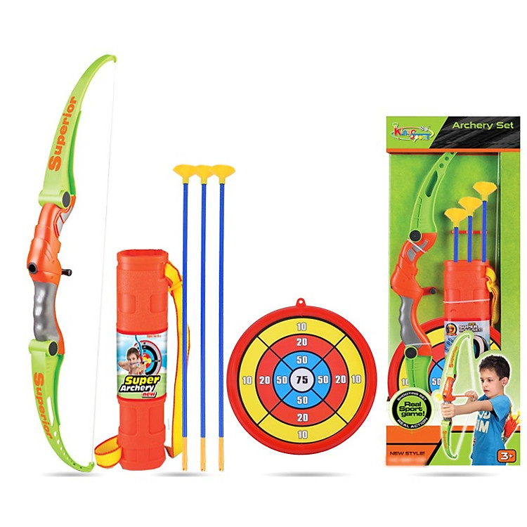 Cung tên thể thao kèm 3 mũi tên hít chân không an toàn (tặng 02 tấm decal dán Hàn Quốc + 01 móc dán tường 3D)