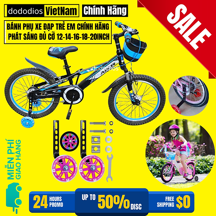 Bánh Phụ Xe Đạp Trẻ Em Phát Sáng Chính hãng Giá tốt - Hình ảnh 4