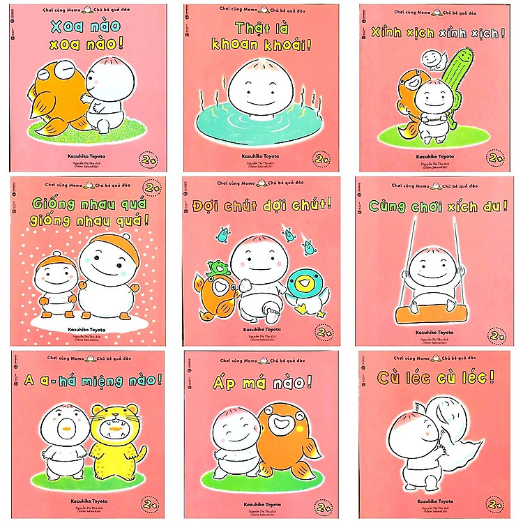 Sách Ehon Nhật Bản nuôi dưỡng tâm hồn: Momo Chú Bé Quả Đào Chơi cùng Momo phát triển kỹ năng vận động và cảm xúc (Bộ 9Q - Phần 3)