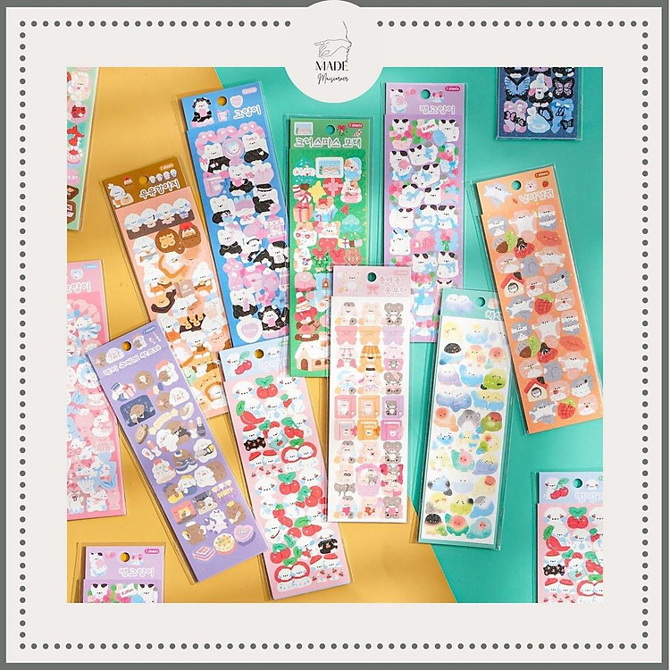 Sicker 1 miếng cute dán trang trí, ánh kim tuyến Hàn Quốc