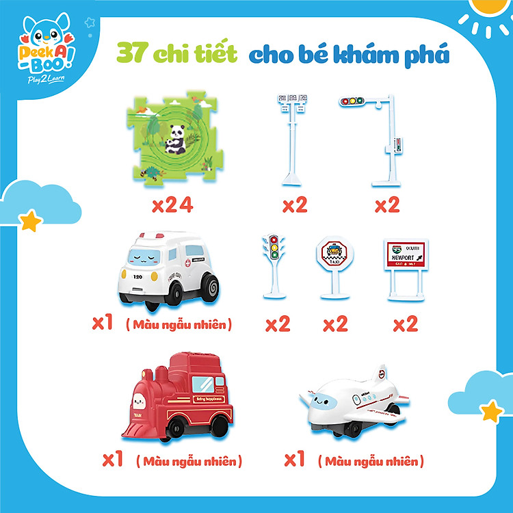 Đồ Chơi Xếp Hình Đường Ray Xe Peek A Boo Chính hãng Ưu đãi - Hình ảnh 3