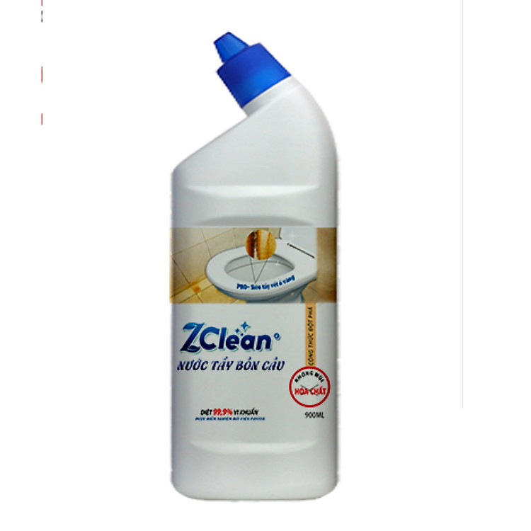 ZClean Nước tẩy bồn cầu KHÔNG MÙI HÓA CHẤT- Siêu tẩy vết ố vàng- 900ML