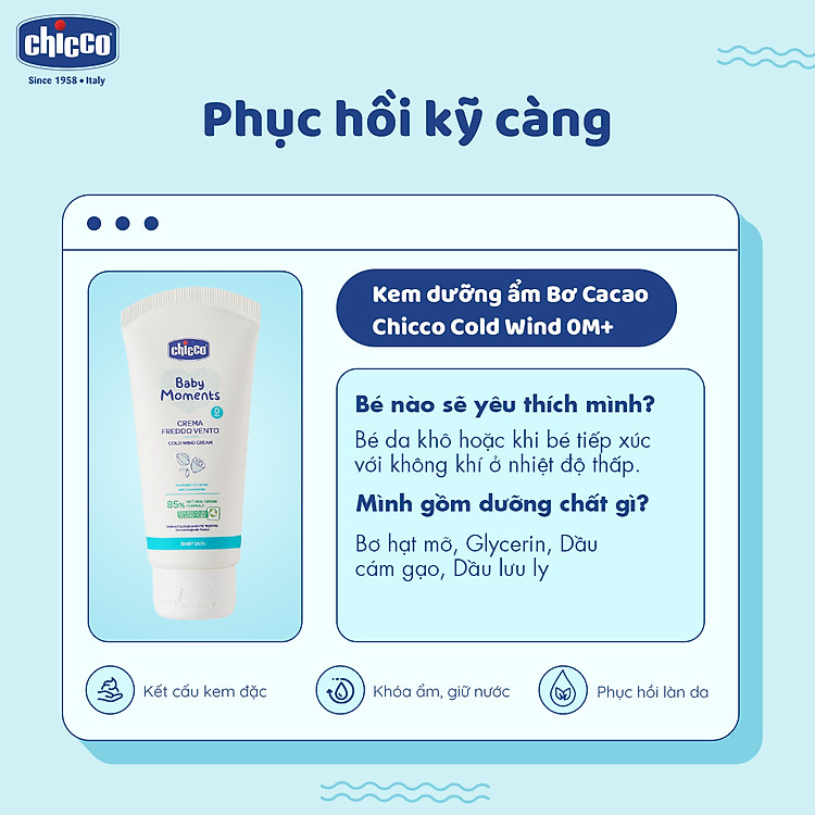 Kem dưỡng ẩm Bơ Cacao Chicco 50ml Chính hãng Tiết kiệm - Hình ảnh 4