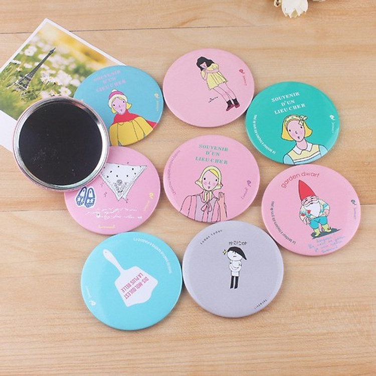 Gương mini cầm tay hoạt hình (6 chiếc) - Ảnh 5