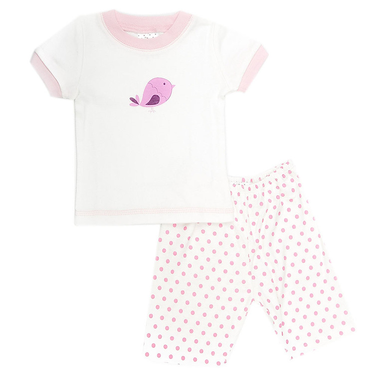 Set Pijama Tay Ngắn Cho Bé Gái LullabyBaby NH03-14 - Trắng