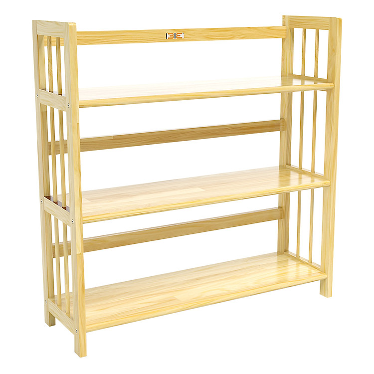 Kệ Sách 3 Tầng Gỗ Cao Su IBIE HB390RN (90cm) - Màu Tự Nhiên