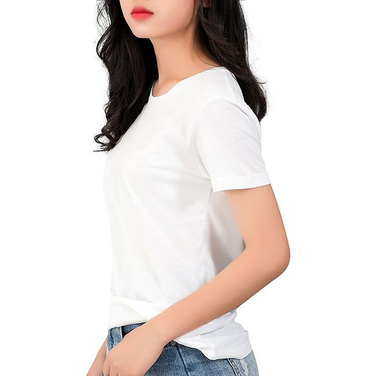Áo Thun Nữ Trơn Màu Trắng M1 T&D