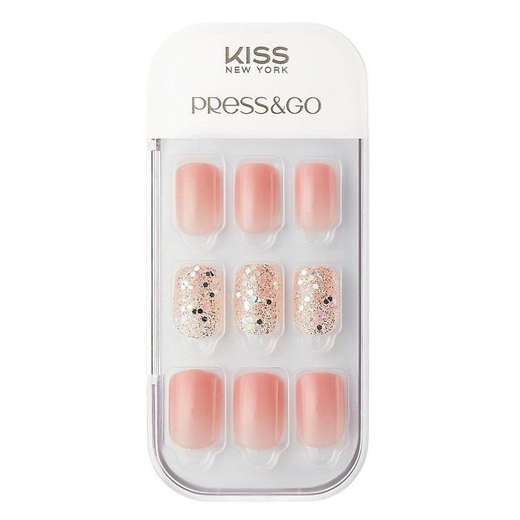 Bộ 30 Móng Tay Gel Tự Dán Press & Go Kiss New York Nail Box - Warm Pink (KPNA01K)