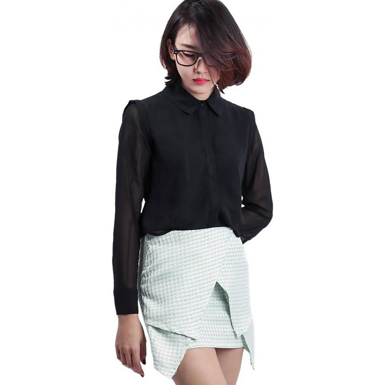 Wrapskirt Họa Tiết Labelle SK12_3_Xanh