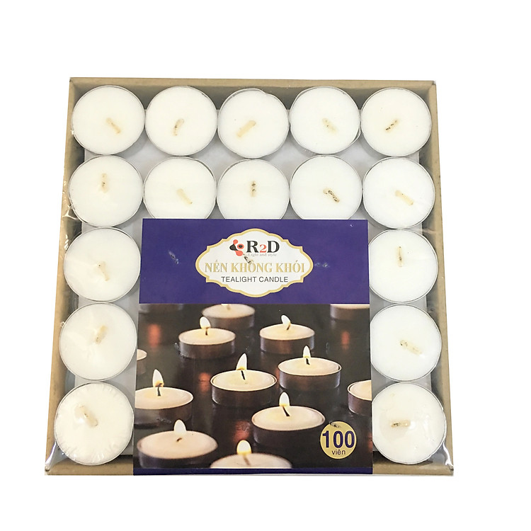 Nến Tealight Hộp 100 viên - Trắng