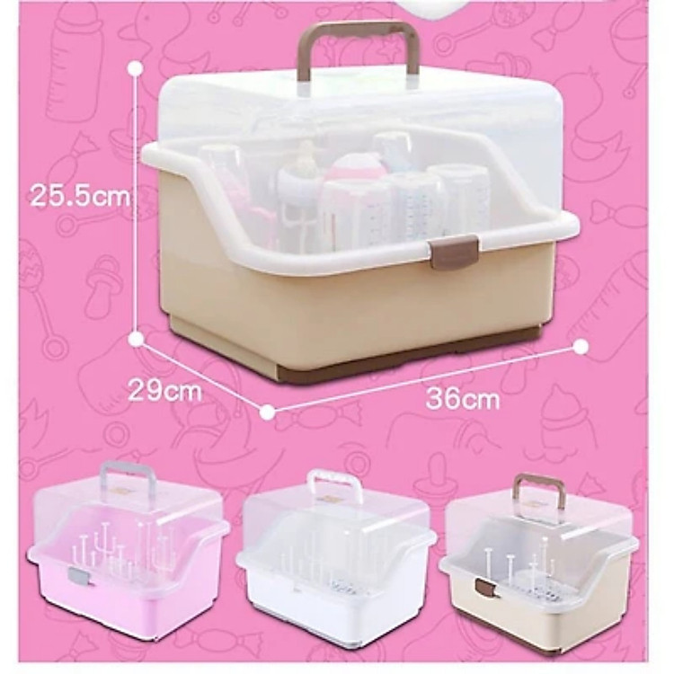 Hộp Giá Úp Bình Sữa MINIIN Có Nắp Giá rẻ - Hình ảnh 3