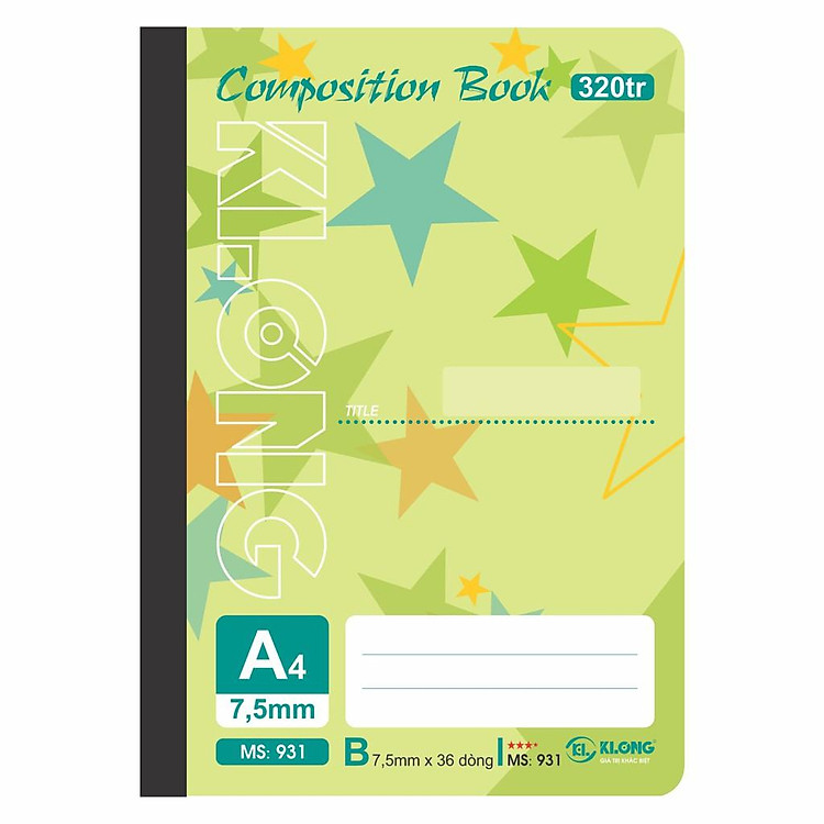 Sổ Kẻ Ngang Composition Book KLONG A4 (320 trang) - Ảnh 3