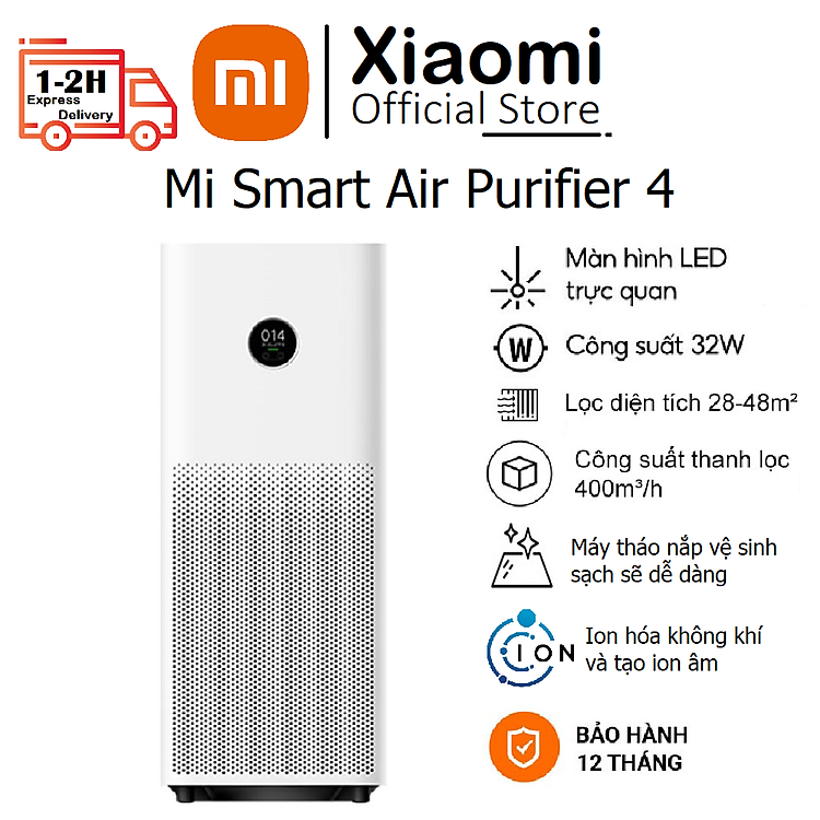 Máy lọc không khí Xiaomi Smart Air Purifier 4 Bản Quốc Tế - Hàng chính hãng