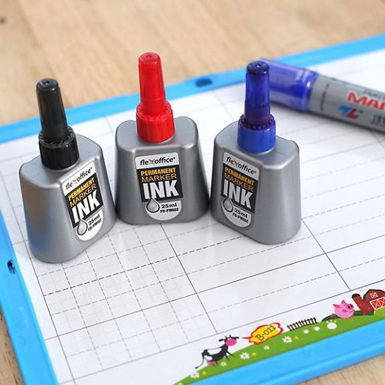 Mực Bút Lông Dầu FlexOffice FO-PMI-02 - Màu Đen - Ảnh 2