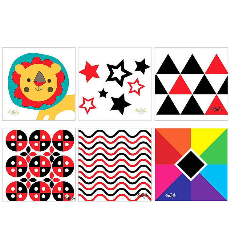 Bộ 6 thẻ dán tường KÍCH THÍCH THỊ GIÁC màu sắc, kích thươc 18x18cm, giúp bé phát triển toàn diện
