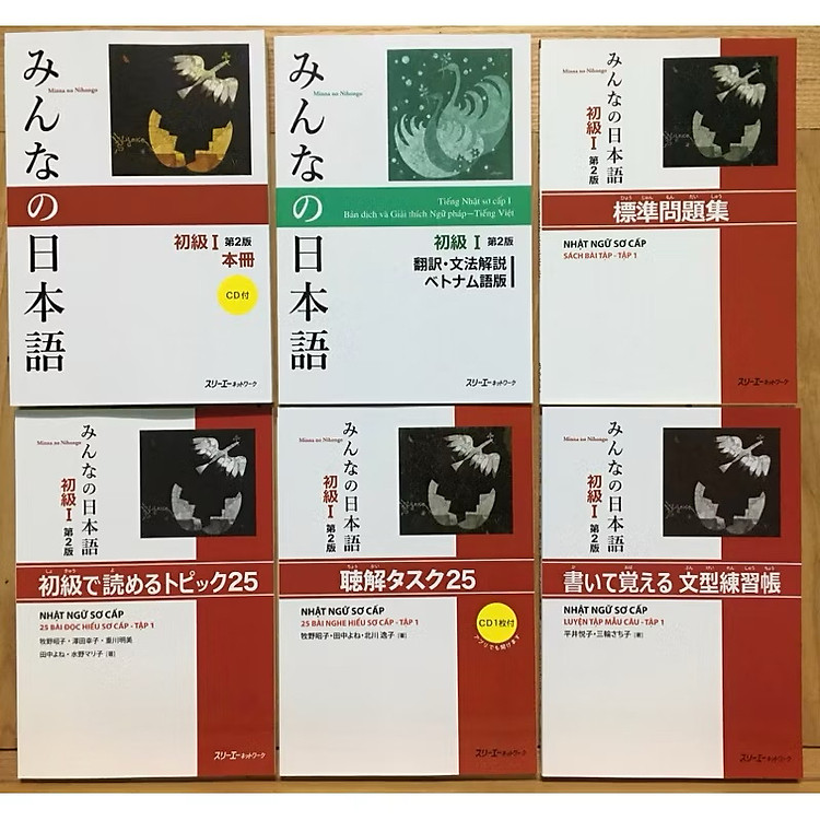 Sách - Combo 6 Cuốn Minnano Nihongo Sơ Cấp 1 Trình Độ N5 - Cho Người Mới Bắt Đầu Học Tiếng Nhật (Bản Mới)