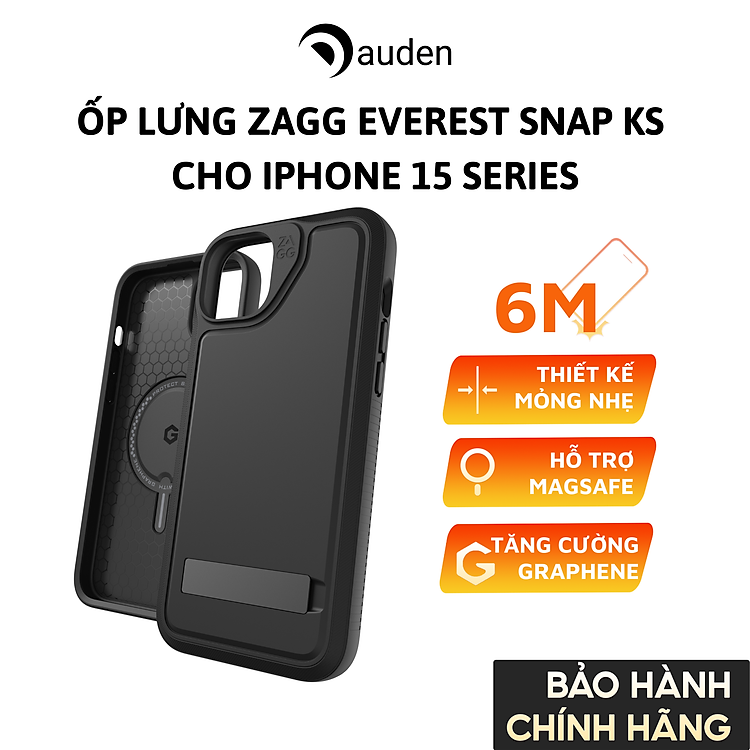 Ốp lưng ZAGG chống sốc bảo vệ dành cho iPhone 15/ 15 Plus/ 15 Pro/ 15 ProMax, bảo hành 12 tháng 1 đổi 1 - Hàng chính hãng